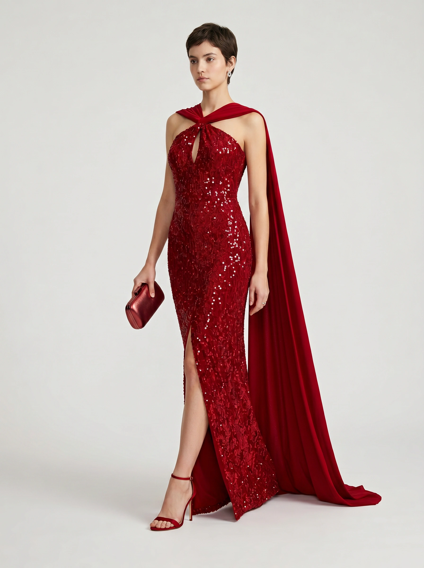 Silvas Dresses Red Gown Dress - Image 3