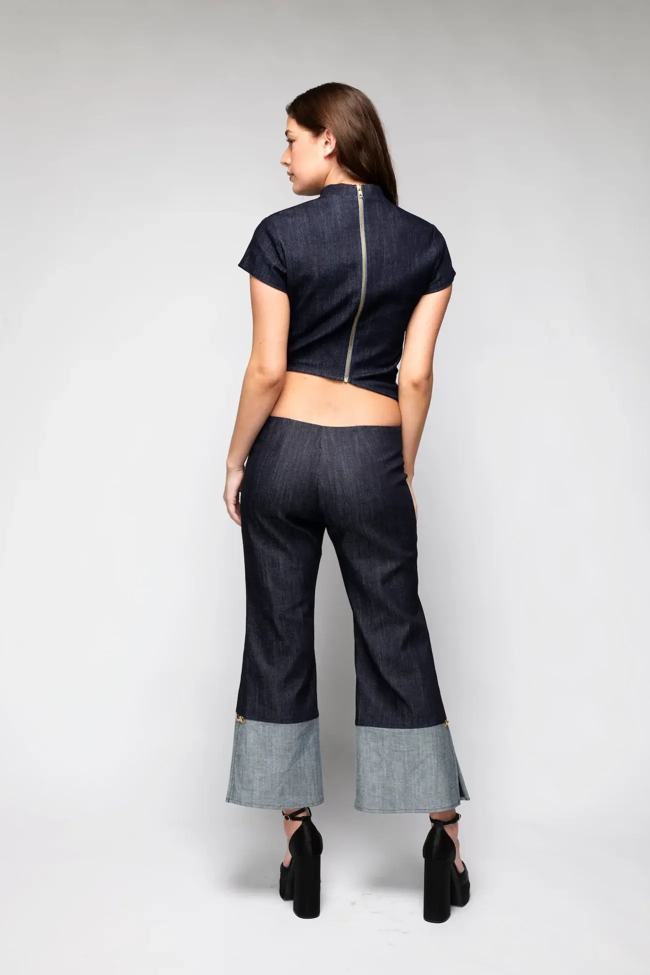 Back Bone Society Blue Cropped Pants - Image 5