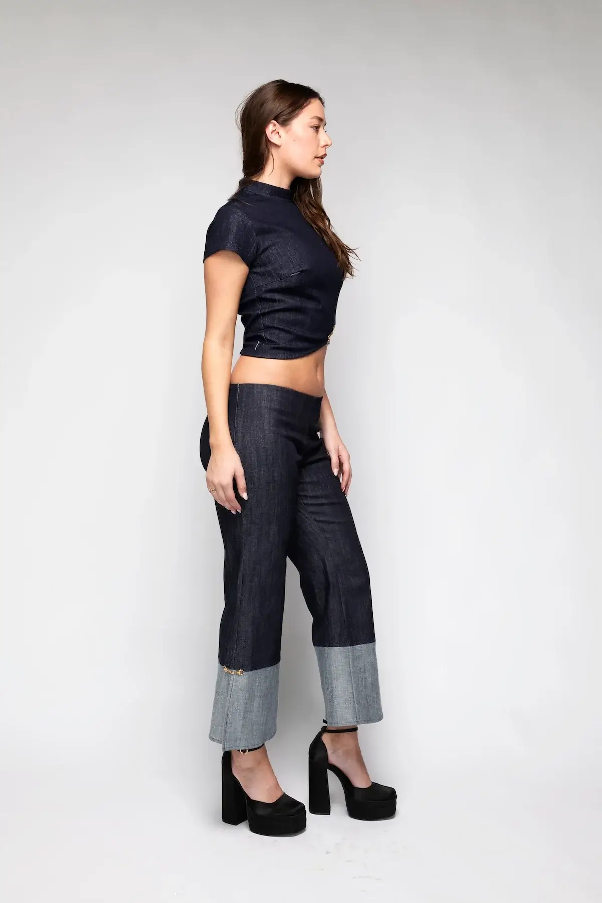 Back Bone Society Blue Cropped Pants - Image 6