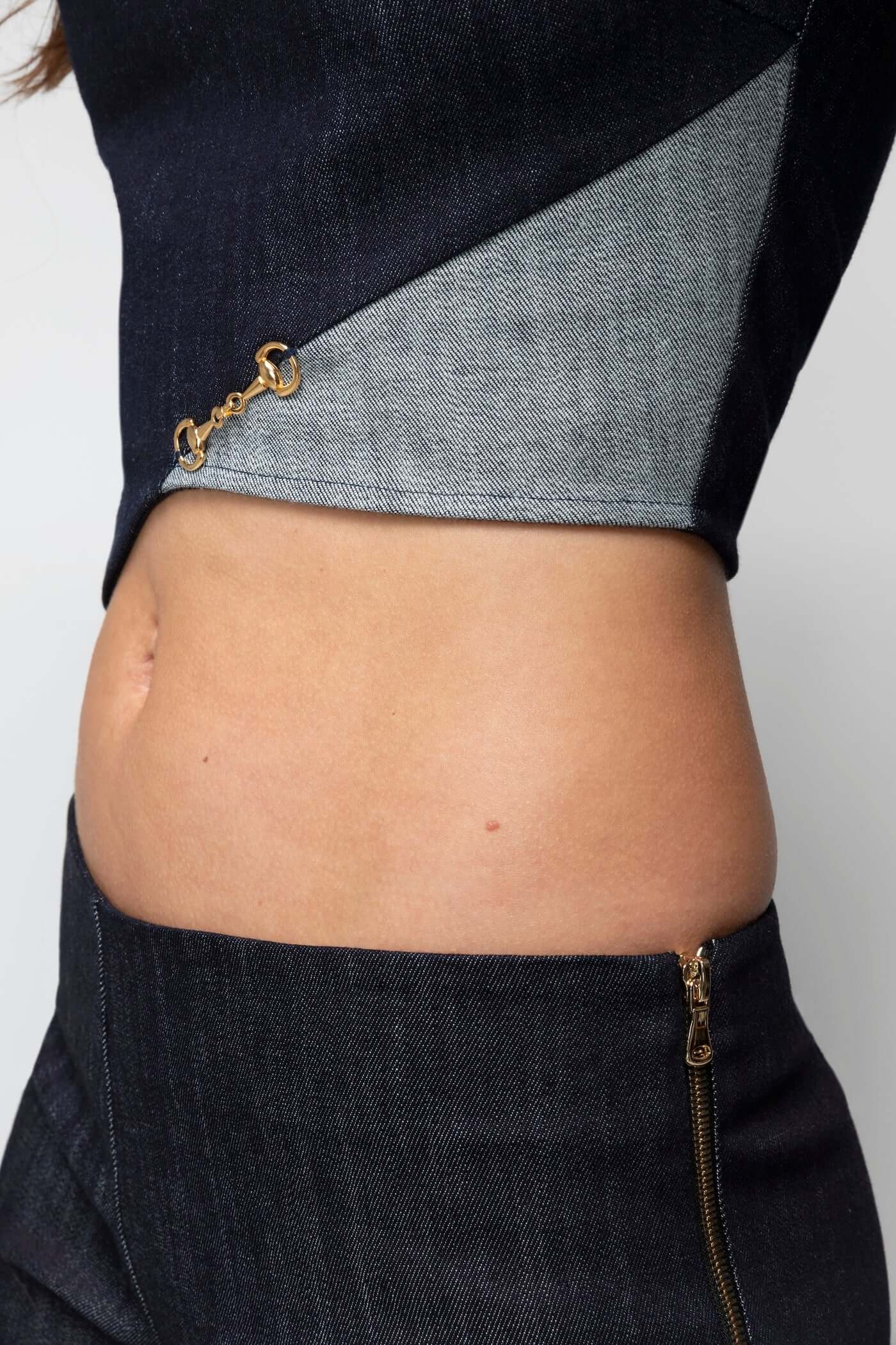 Back Bone Society Blue Cropped Top - Image 7