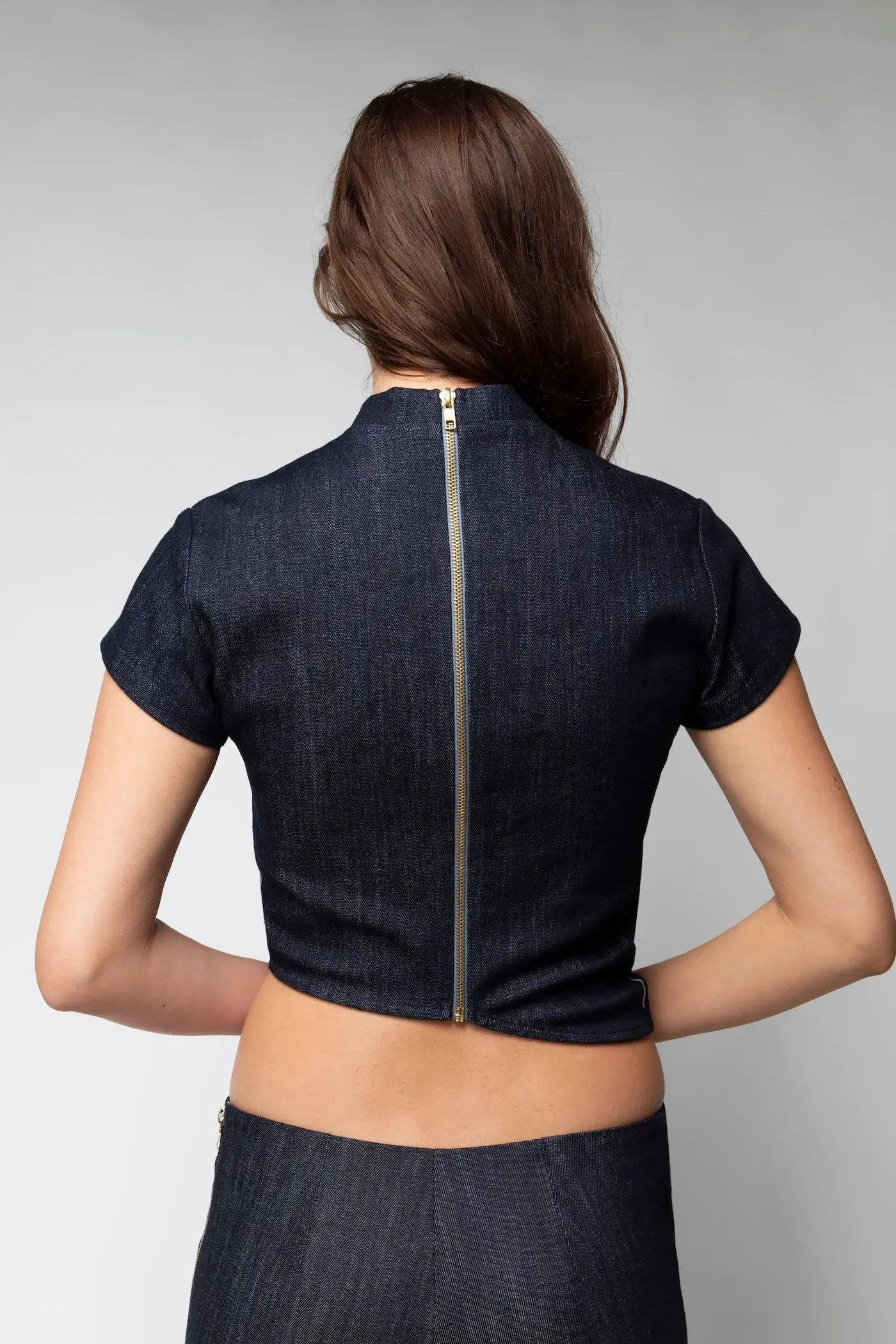 Back Bone Society Blue Cropped Top - Image 6