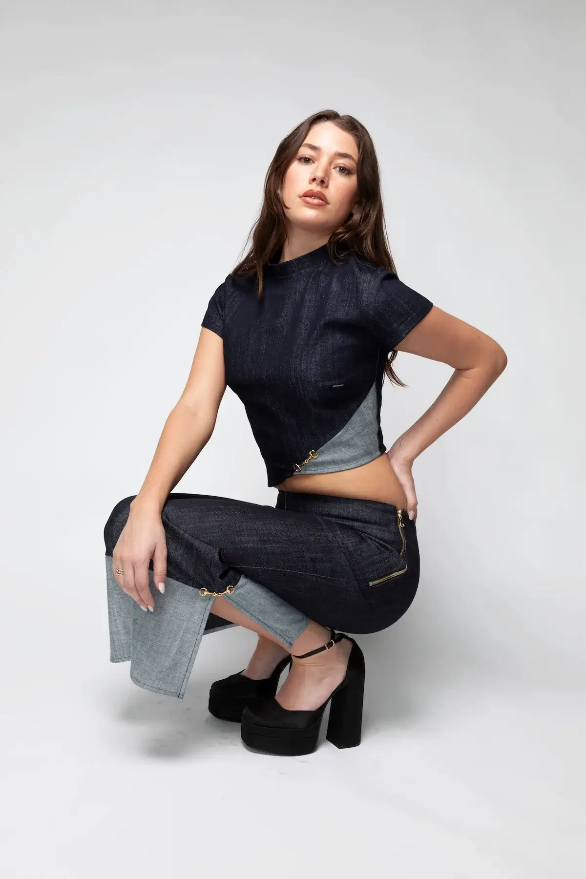Back Bone Society Blue Cropped Top - Image 5