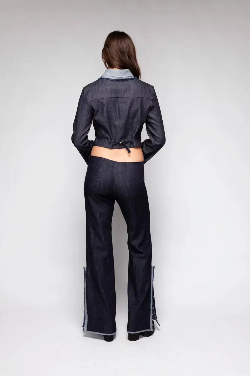Back Bone Society Blue Flared Pants - Image 7