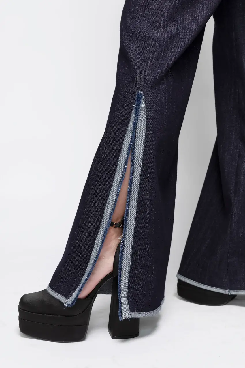 Back Bone Society Blue Flared Pants - Image 8