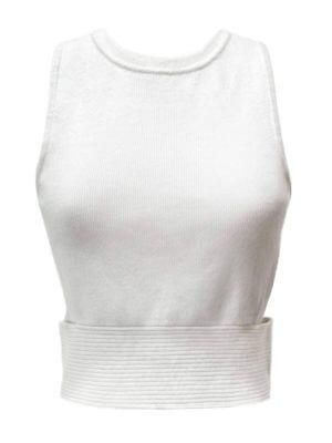 DCV Cashmere White Sleeveless Top