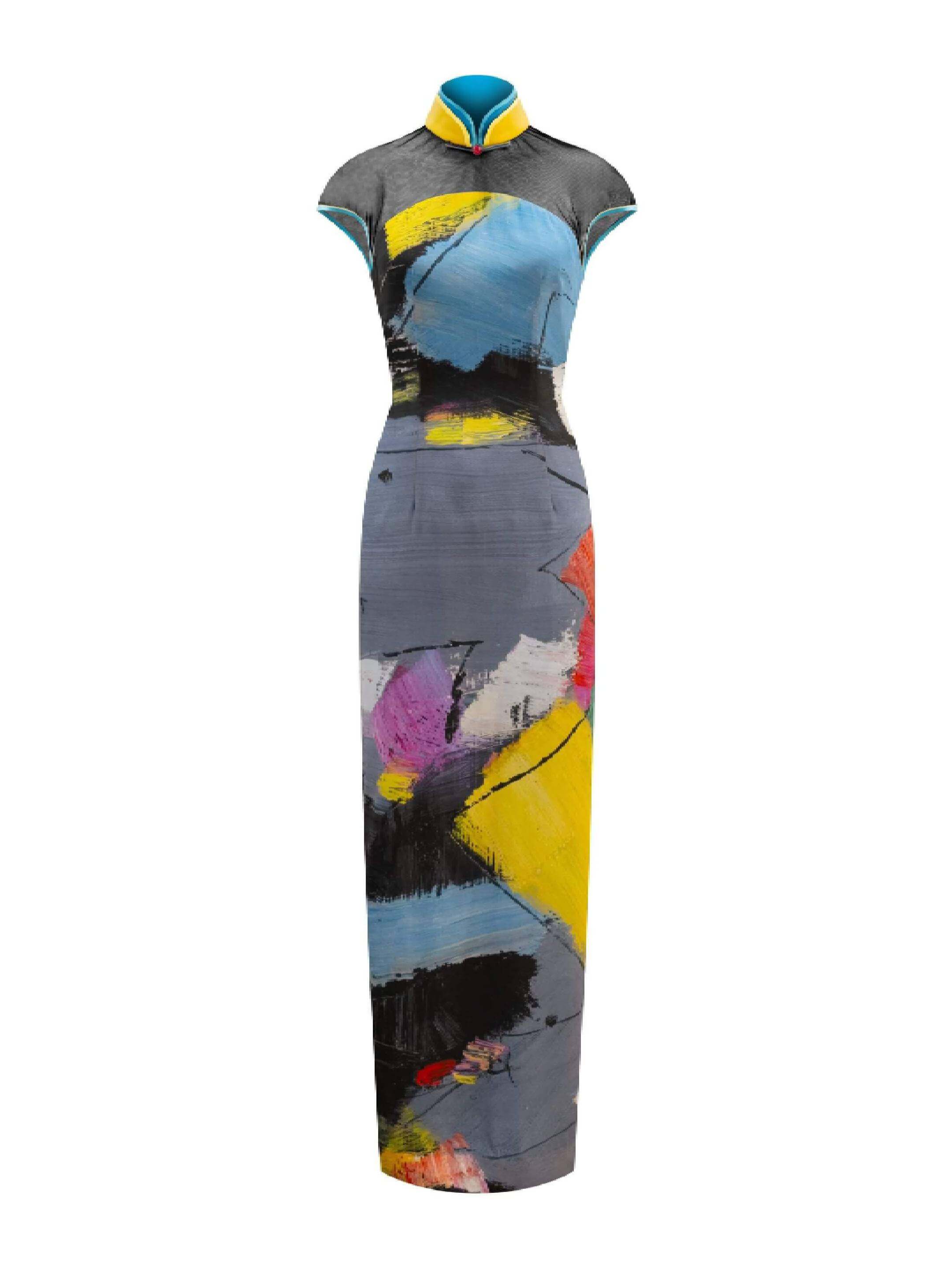Sparkle Collection Multi-Color Maxi Dress PATCHWORK