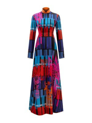 Sparkle Collection Multi-Color Maxi Dress CHINESE OPERA