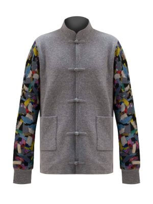 Sparkle Collection Grey Casual Jacket/Blazer
