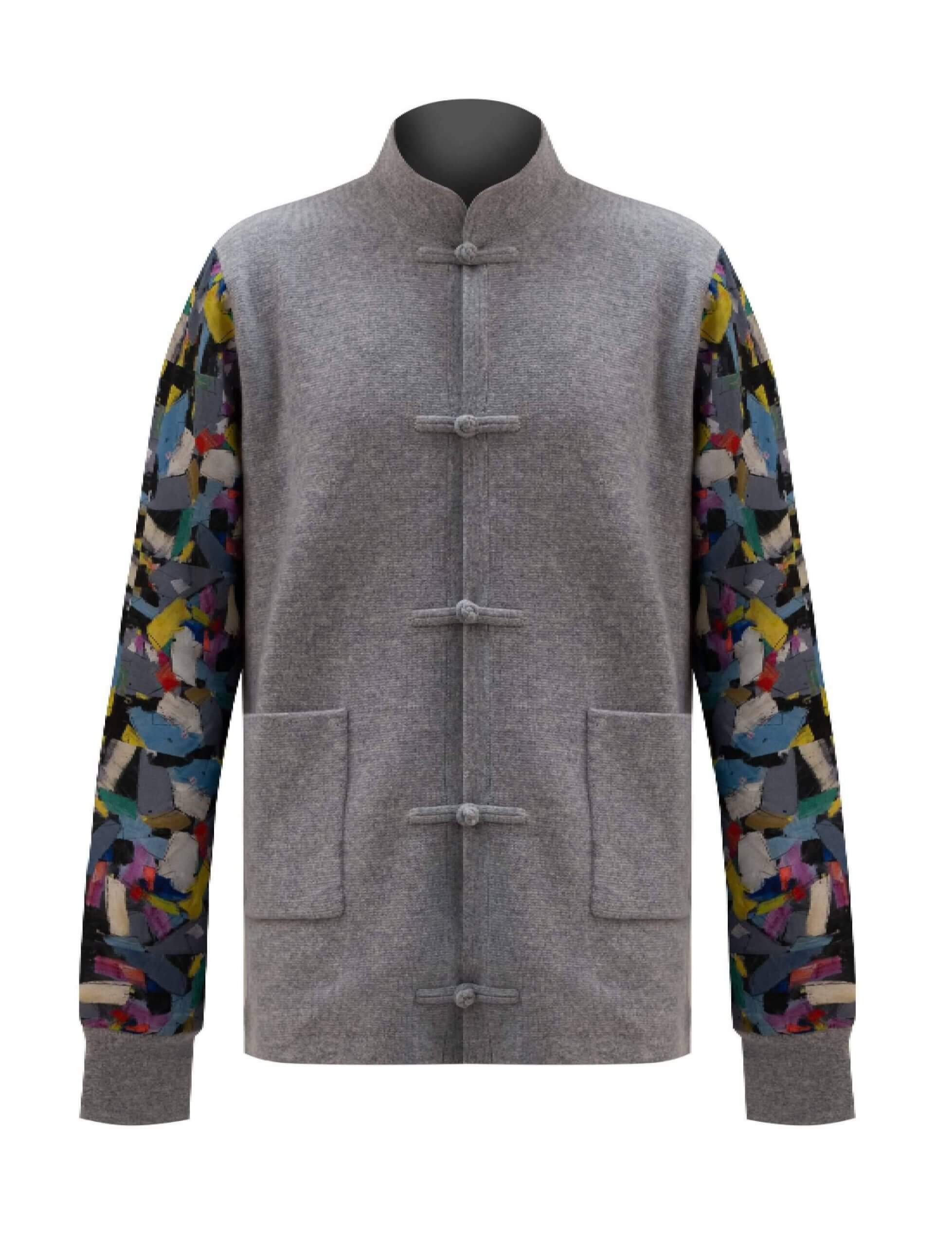 Sparkle Collection Grey Casual Jacket/Blazer