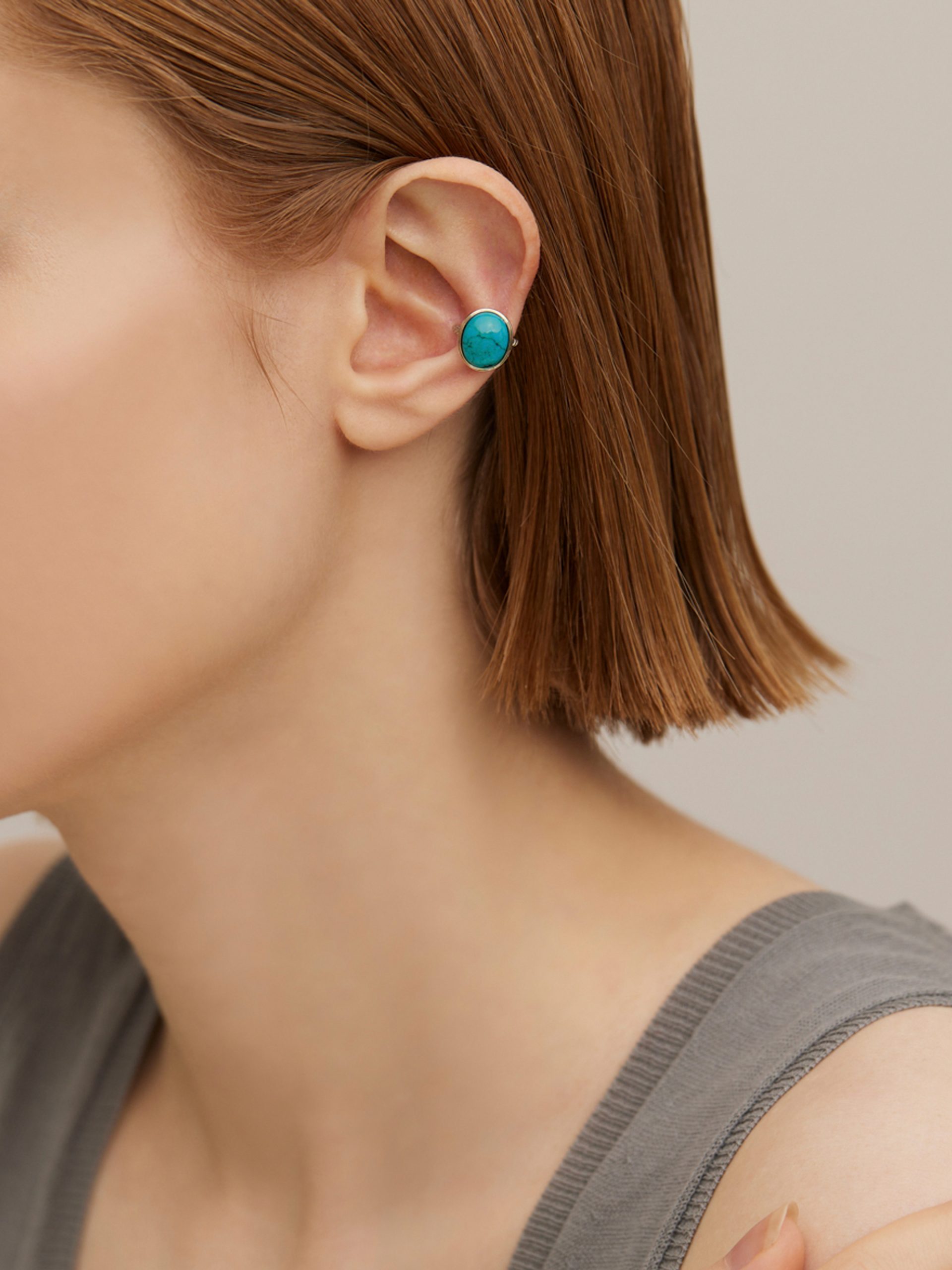 KAKERA Gold Turquoise Ear Cuff - Image 3