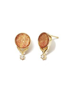 KAKERA Gold Sunstone Earrings