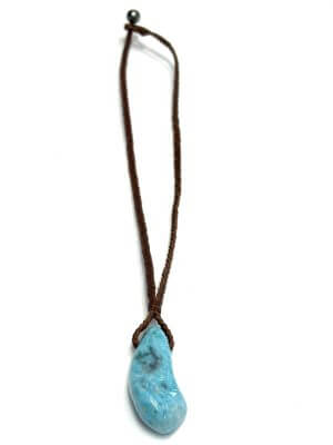 Collier Larimar Mineral et cuir