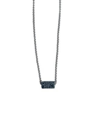 Delicate sterling silver necklace, 40 cm length, adjustable to 38 cm and 36 cm, with a 1.2 cm snowflake obsidian charm; handcrafted from recycled materials, symbolizing grounding, balance, and protection.