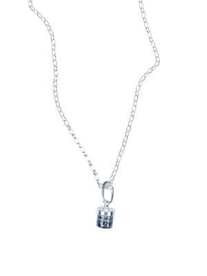 Handcrafted sterling silver classic chain necklace with snowflake obsidian pendant, symbolizing grounding, balance, and protection.“