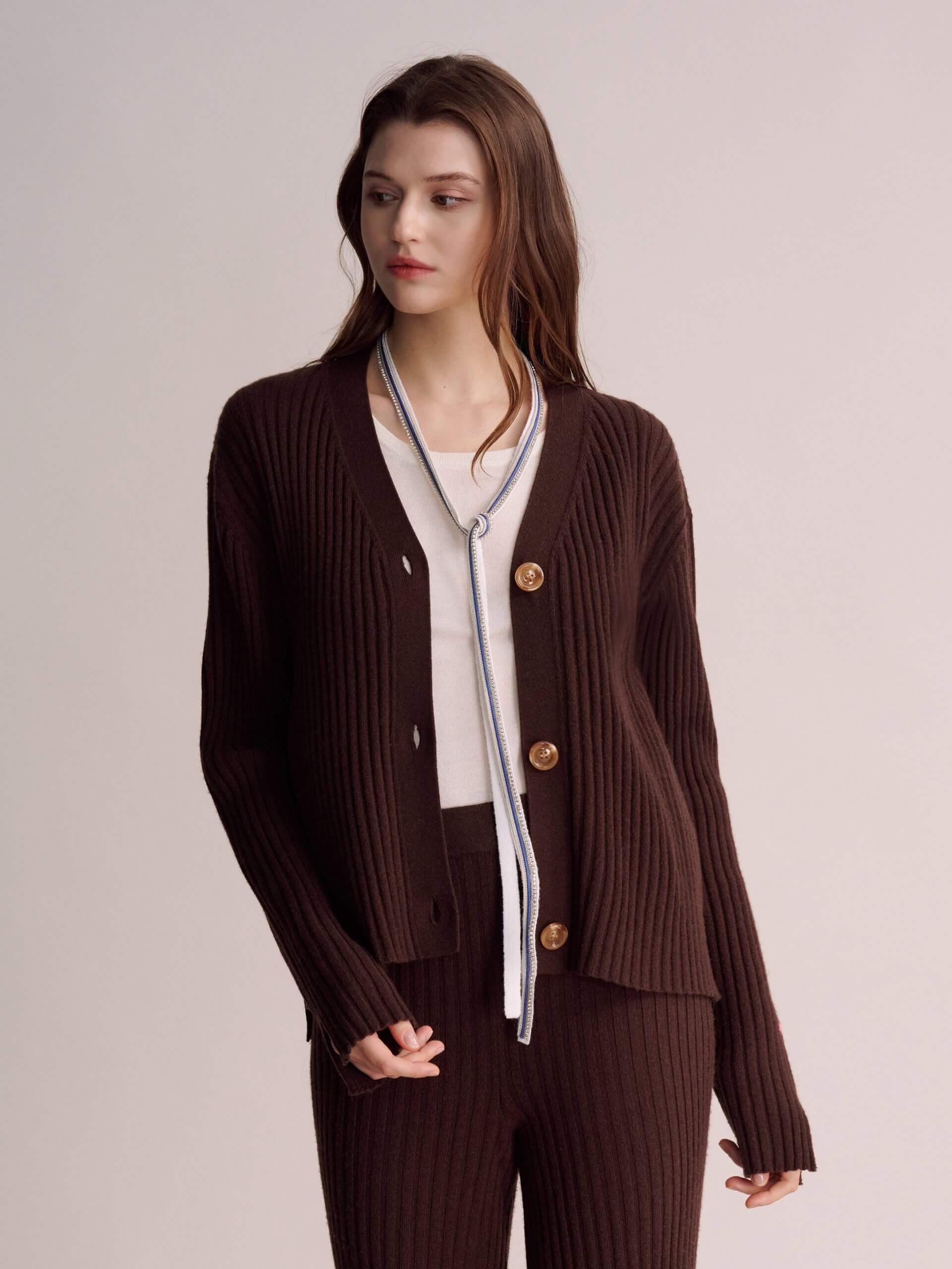 DCV Cashmere Brown Cardigans Hoodie/Sweatshirt/Sweater - Image 4