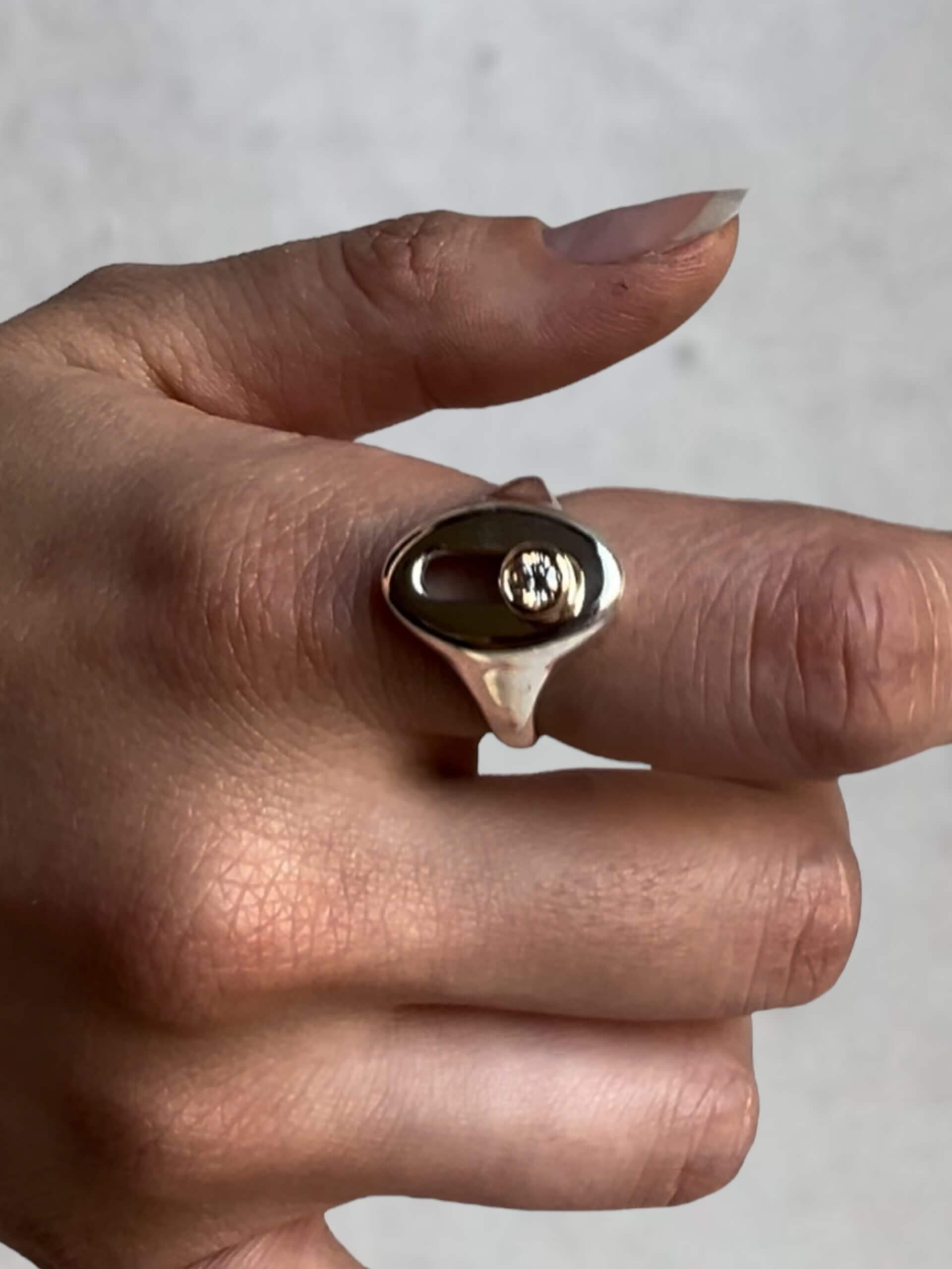 PALA Silver Diamond Signet Ring - Image 6