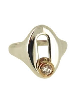 PALA Silver Diamond Signet Ring