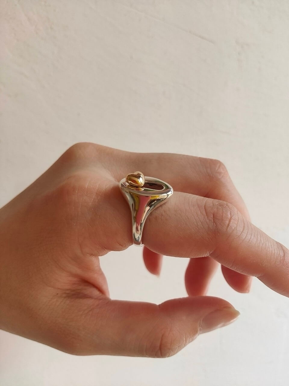 PALA Silver Heart Signet Ring - Image 6