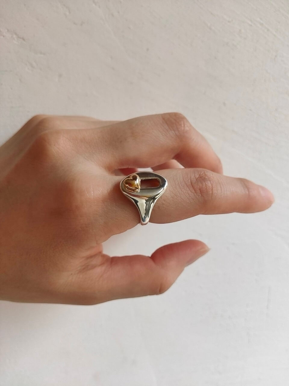 PALA Silver Heart Signet Ring - Image 4