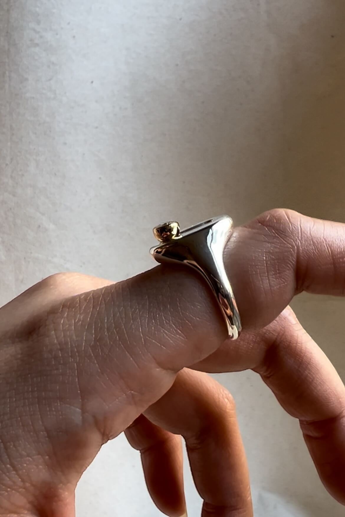 PALA Silver Diamond Signet Ring - Image 7