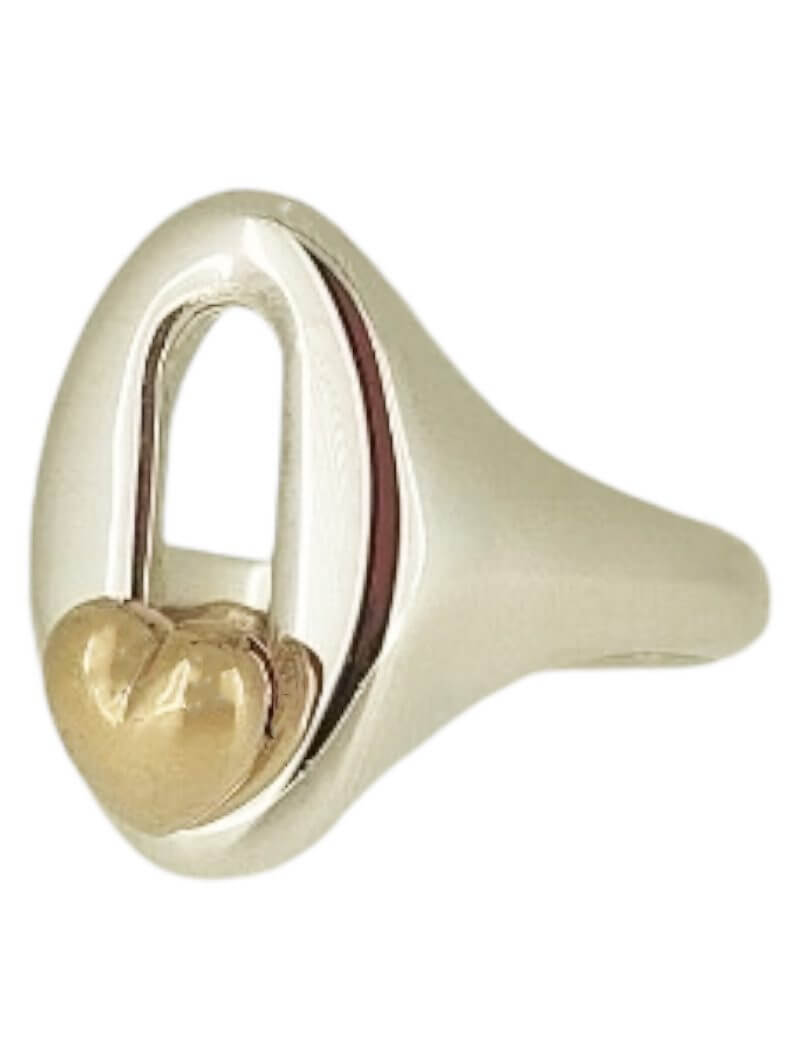 PALA Silver Heart Signet Ring