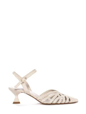 PONS QUINTANA Ivory/Cream Mid Heel Pump