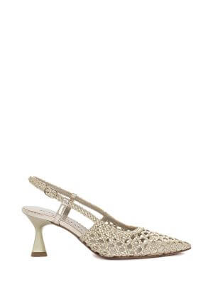 PONS QUINTANA Gold High Heel Pump