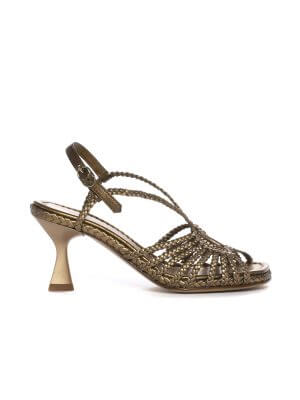 bronze high heel sandal