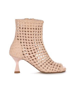 nude hand-woven heel boot