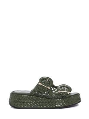PONS QUINTANA Green Platforms Sandal