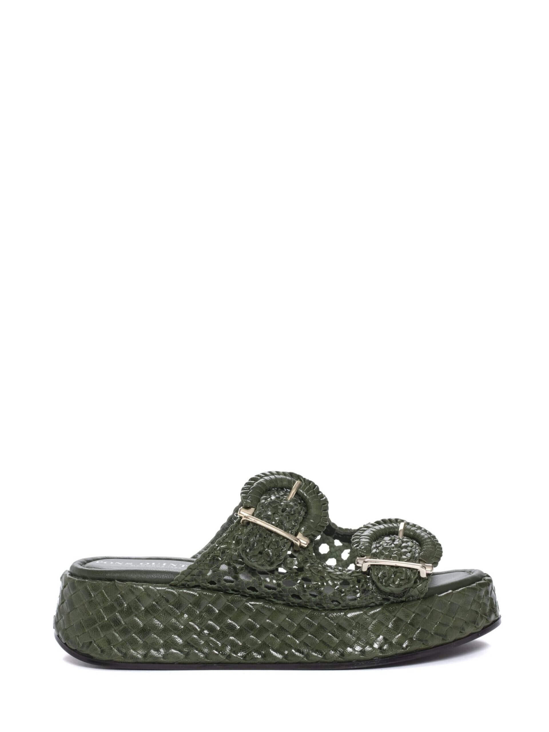 PONS QUINTANA Green Platforms Sandal