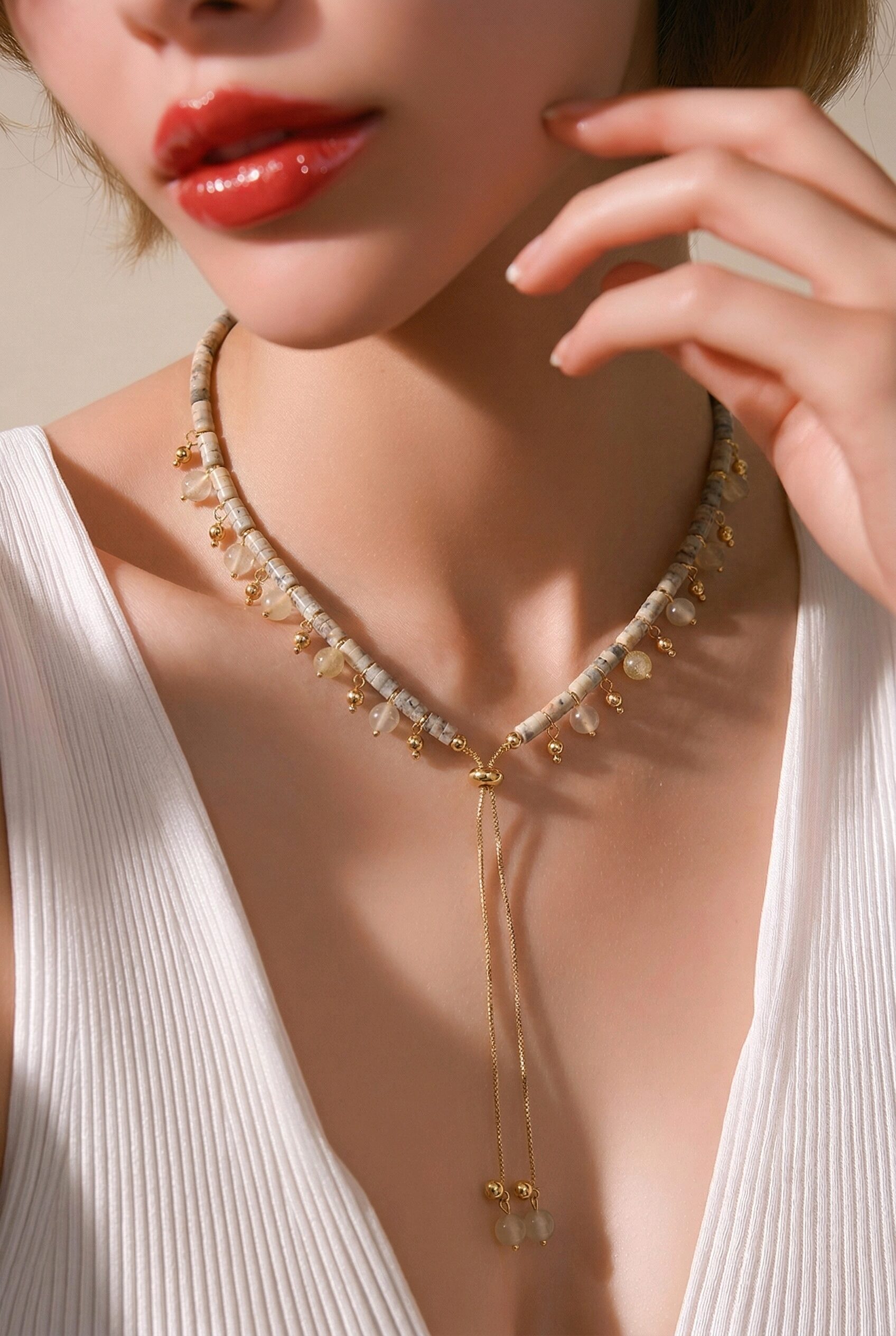 Perry Bijoux Jasper Boho Necklace - Image 2