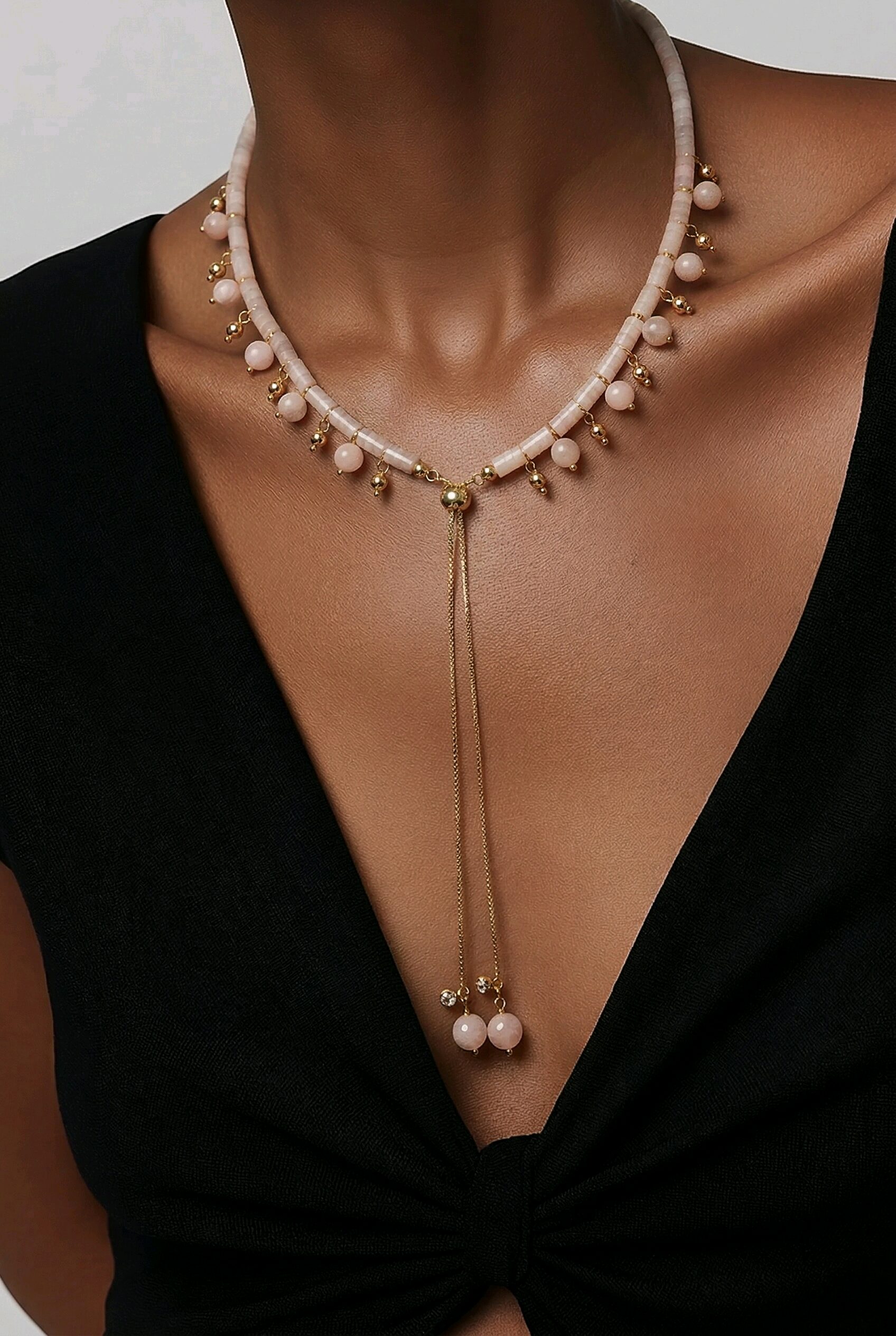 Perry Bijoux Rose Quartz Boho Necklace - Image 2