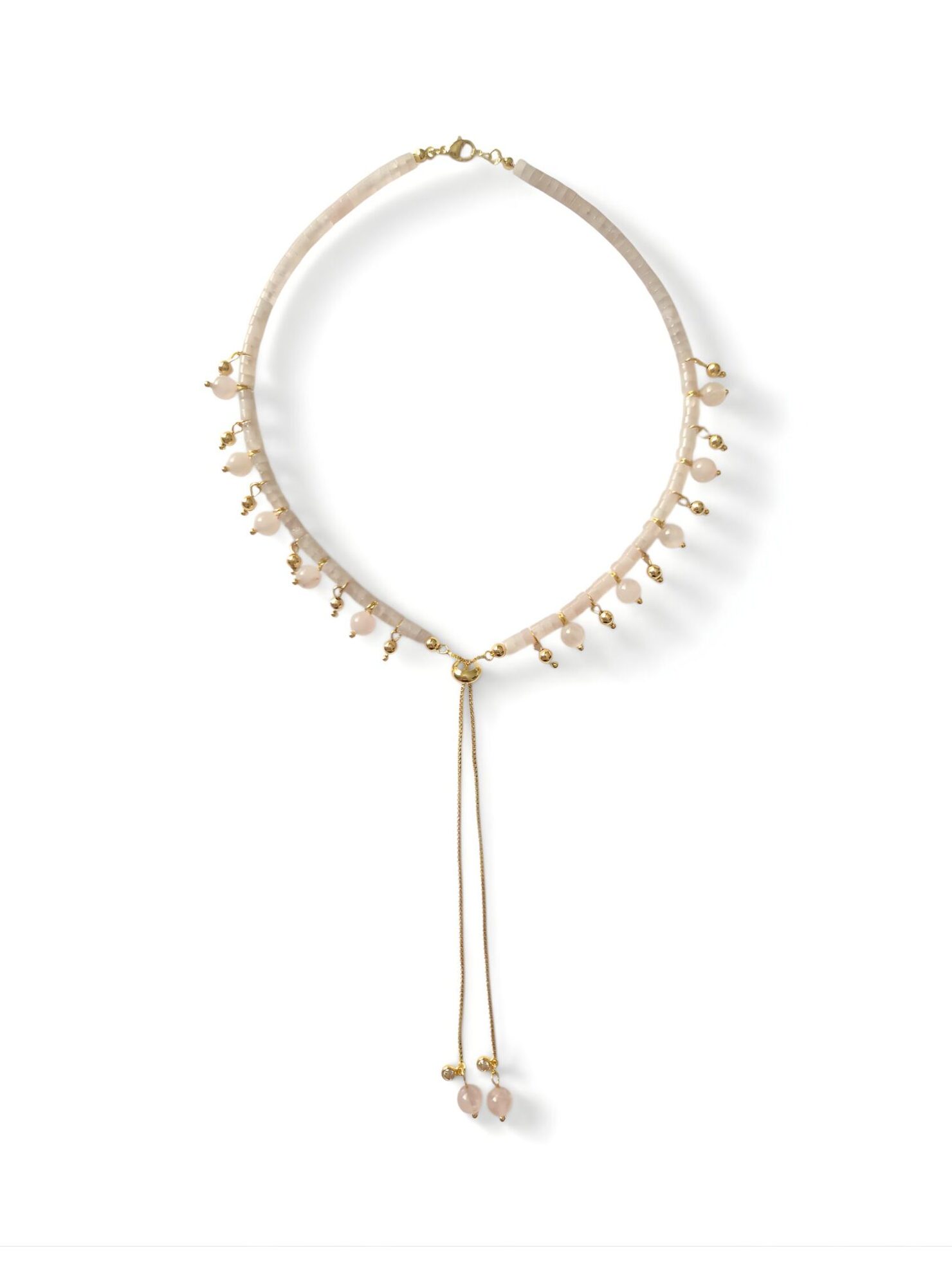 Perry Bijoux Rose Quartz Boho Necklace