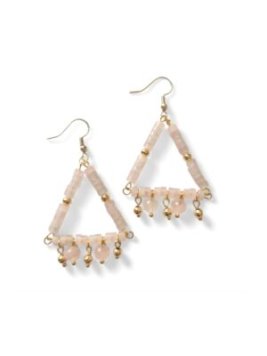 Perry Bijoux Rose Quartz Boho Geometry Earrings