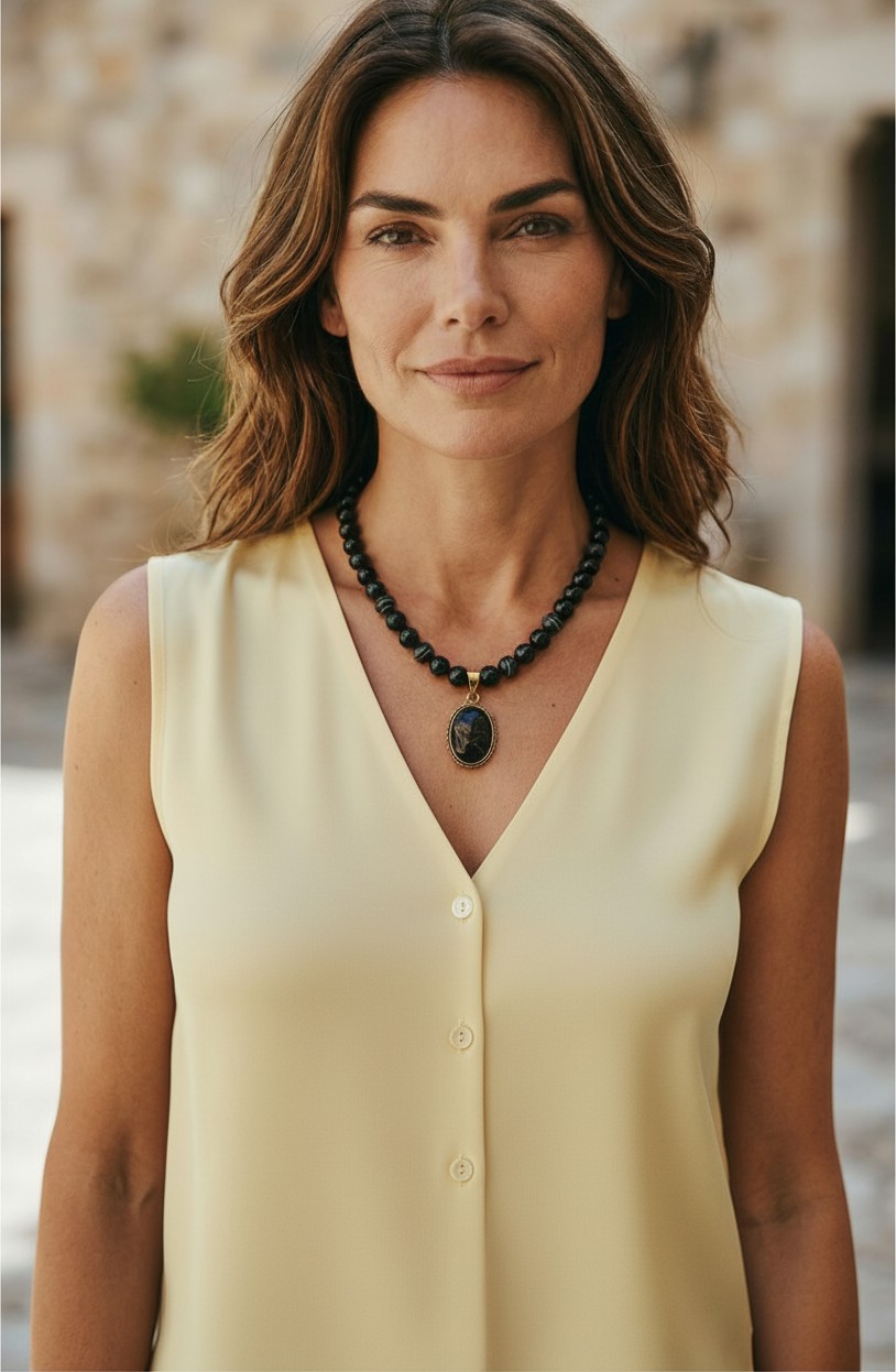 Perry Bijoux Black Onyx Necklace - Image 2