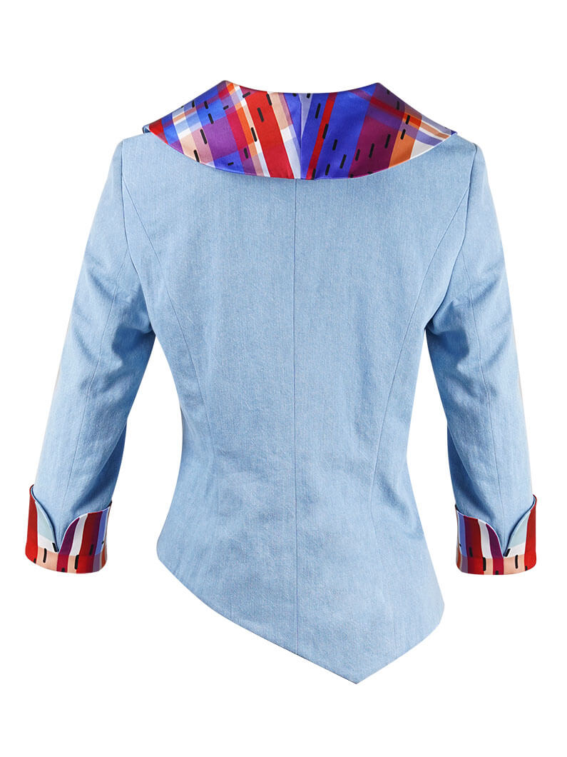 Sparkle Collection Blue Biker Jacket Jacket/Blazer - Image 6