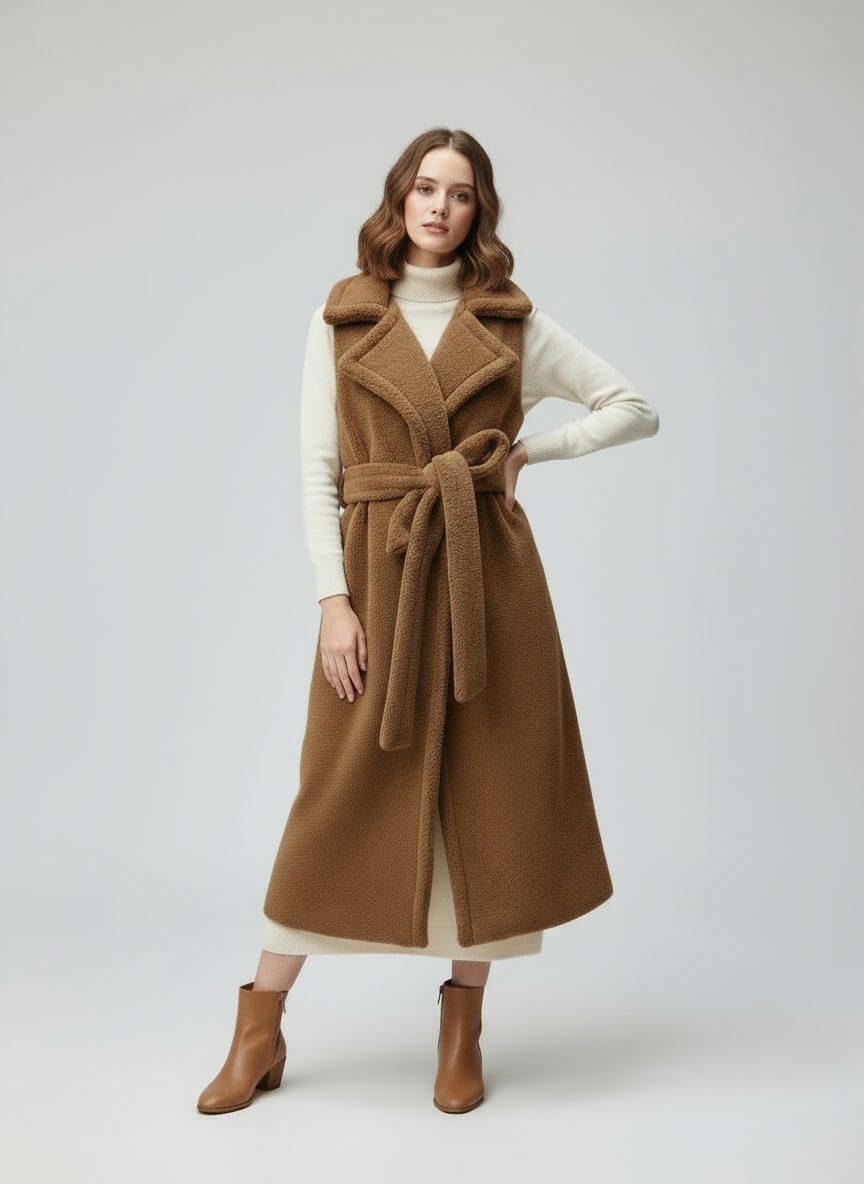 DCV Cashmere Brown Faux Fur Coat/Outerwear - Image 3