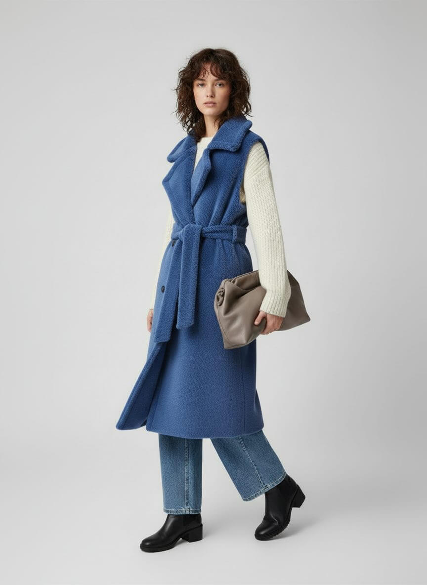 DCV Cashmere Blue Faux Fur Coat/Outerwear - Image 3