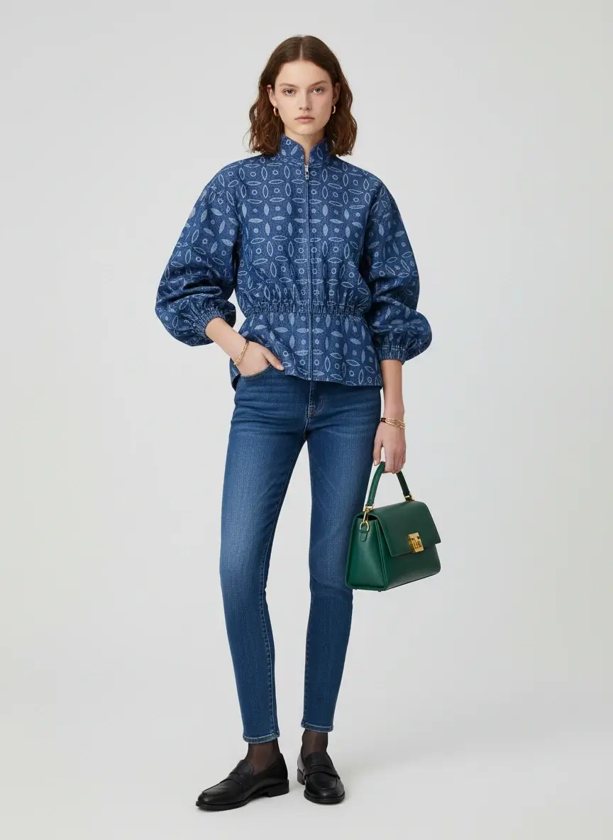 Sparkle Collection Blue Biker Jacket Jacket/Blazer - Image 3