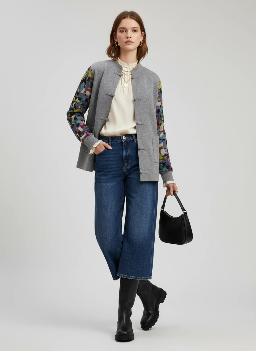 Sparkle Collection Grey Casual Jacket/Blazer - Image 3