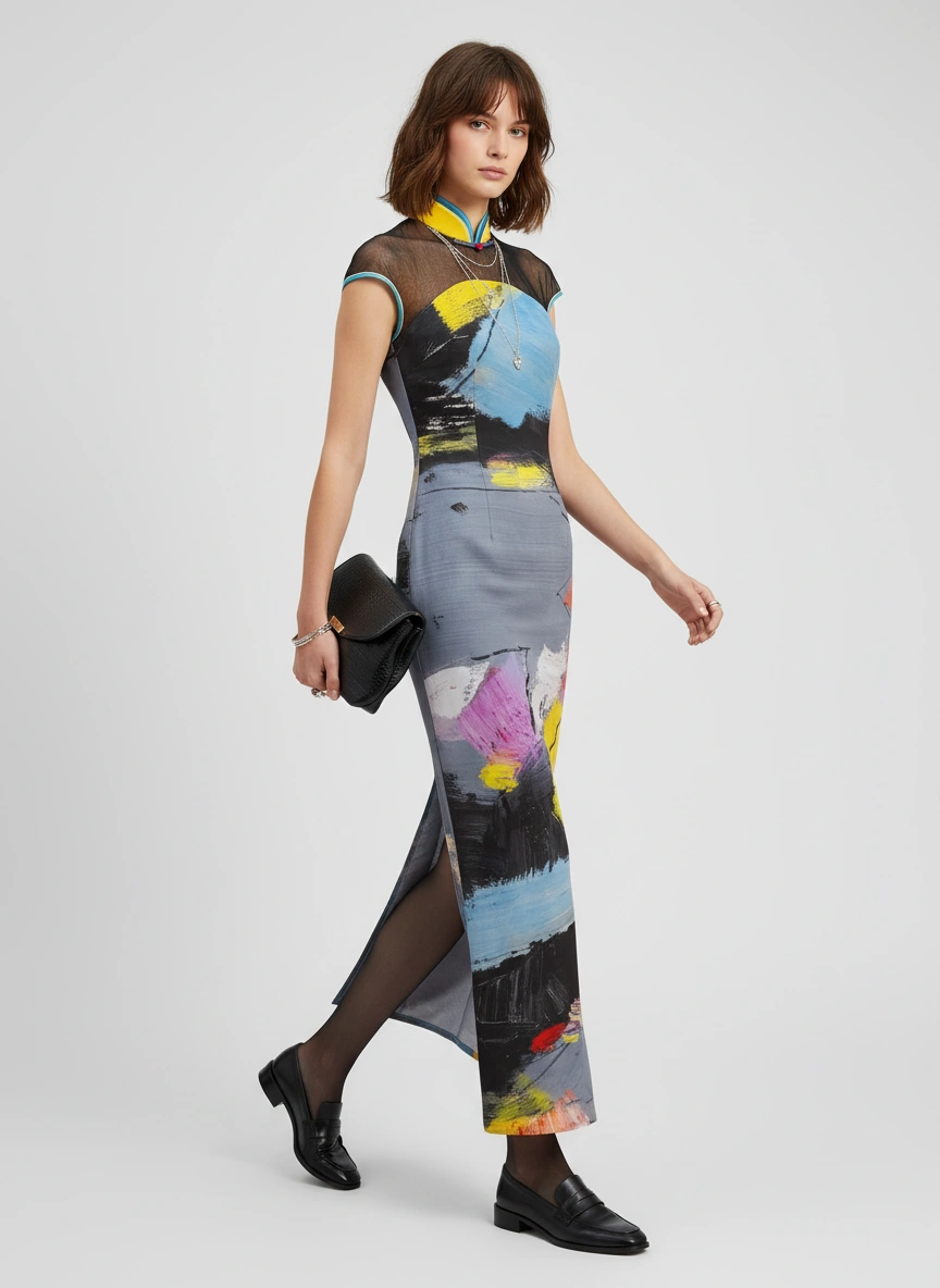 Sparkle Collection Multi-Color Maxi Dress PATCHWORK - Image 3