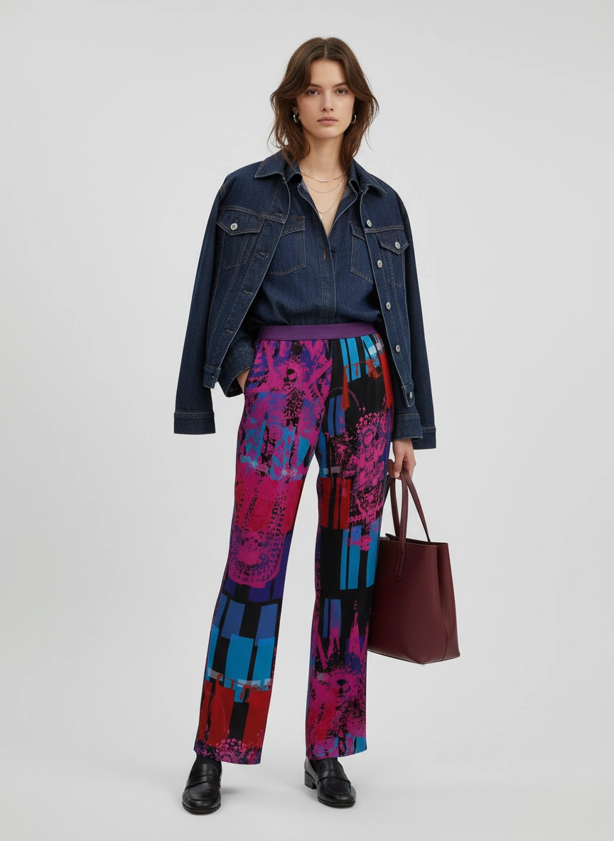 Sparkle Collection Multi-Color Straight Leg Pants - Image 3