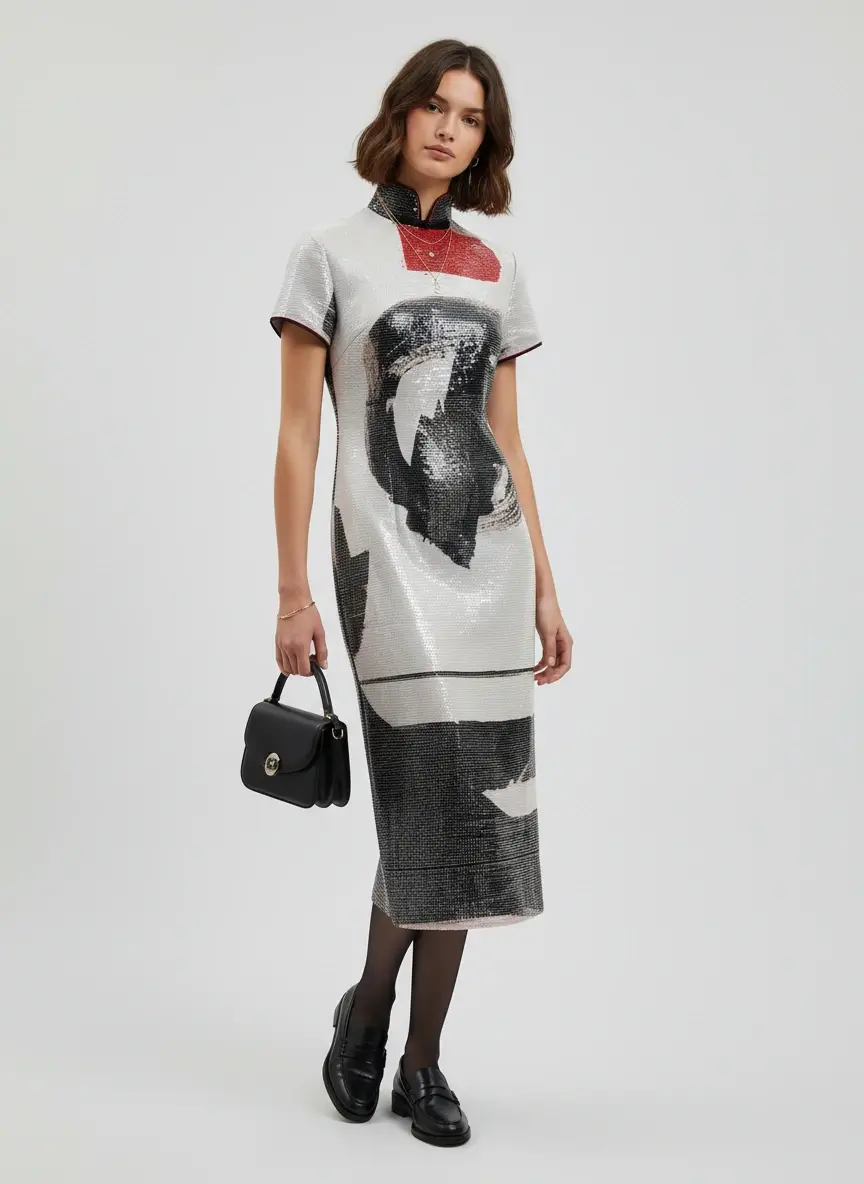 Sparkle Collection Black Midi Dress - Image 3