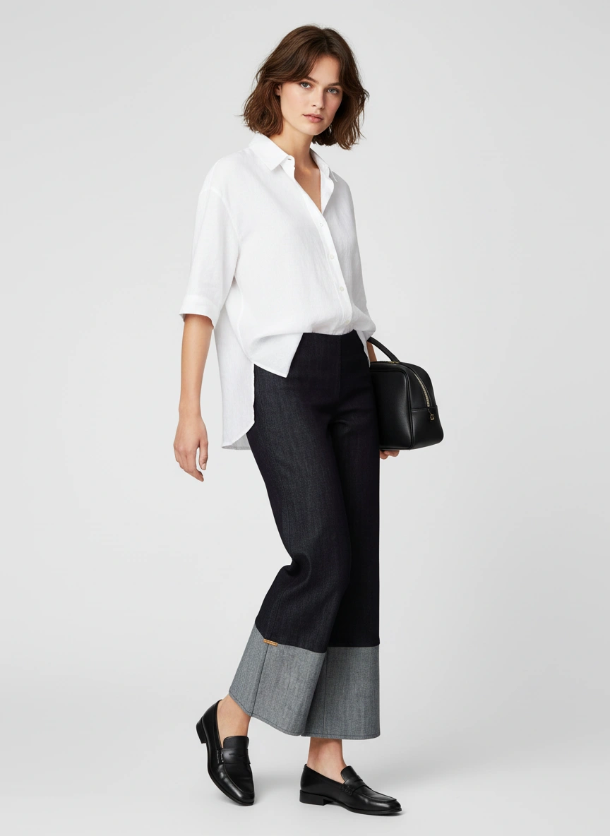 Back Bone Society Blue Cropped Pants - Image 3