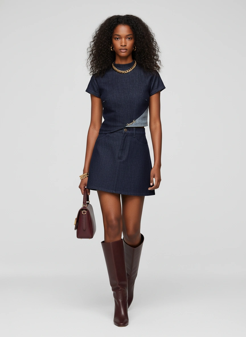 Back Bone Society Blue Cropped Top - Image 3