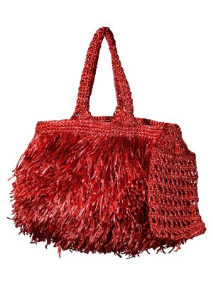 terima kasih kemBali Dancing raffia tote bag